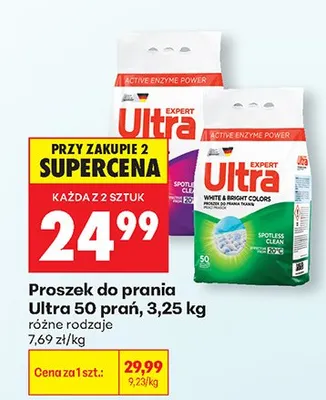 Proszek do prania Ultra 50 prań, różne rodzaje promocja w Biedronka