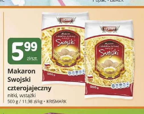 Makaron Swojski czteroajeczny nitki promocja w Marketvita