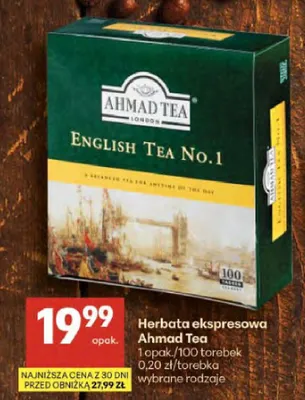 Herbata ekspresowa Ahmad Tea English Tea No.1 promocja w Delikatesy Centrum