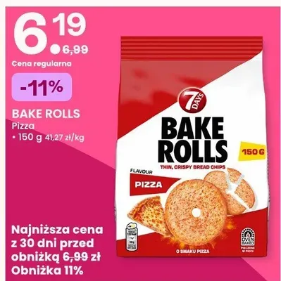 Bake Rolls pizza 7 Days promocja w Frisco