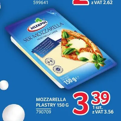 Mozzarella w plastrach Mlekpol promocja w Selgros