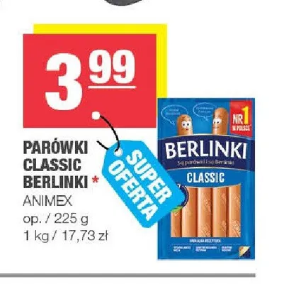 Parówki Classic Berlinki promocja w SPAR