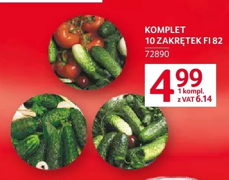 Komplet 10 zakrętek fi 82 promocja w Selgros