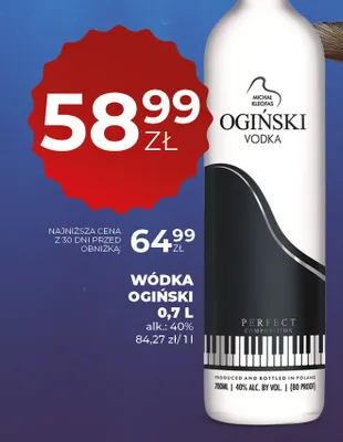Wódka Ogiński 0,7L promocja w Duży Ben