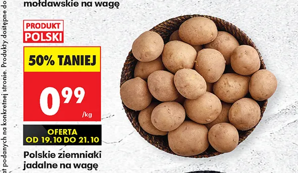 Polskie ziemniaki jadalne na wagę promocja w Biedronka