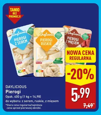 Pierogi ruskie Daylicious promocja w Aldi