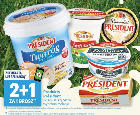 Produkty Président promocja w Delikatesy Centrum