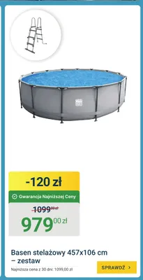 Basen stelażowy 457x106 cm - zestaw Avenli promocja w ERLI