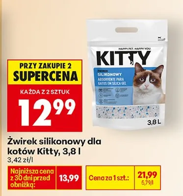 Żwirek silikonowy dla kotów Kitty promocja w Biedronka