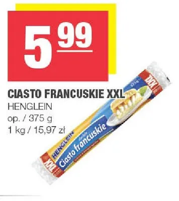 Ciasto francuskie XXL Henglein promocja w SPAR
