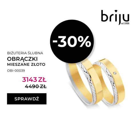 Obrączki ślubne mieszane złoto promocja w Briju