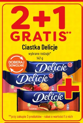 Ciastka Delicje Szampańskie malinowe promocja w POLOmarket