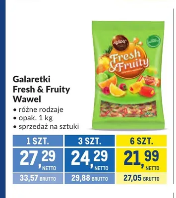 Galaretki Fresh & Fruity Wawel promocja w Makro