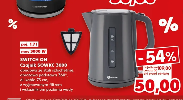 Czajnik elektryczny Switch On promocja w Kaufland