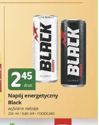 Napój energetyczny Black Energy Zero Sugar promocja w Marketvita