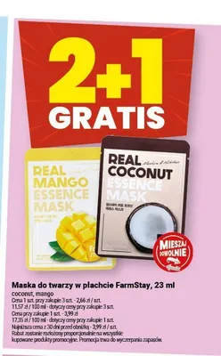 Maska do twarzy w płachcie FarmStay Coconut promocja w Twój Market