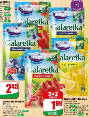 Galaretka Gellwe smak truskawkowy promocja w Dino