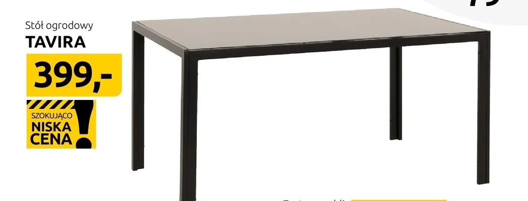 Stół ogrodowy Tavira promocja w Black Red White