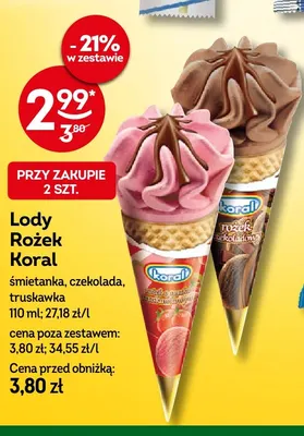 Lody Rożek czekolada promocja w Żabka