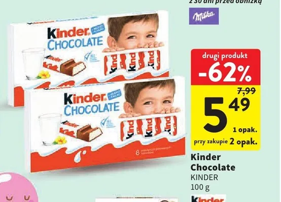 Czekolada Kinder Chocolate promocja w Intermarche