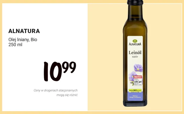 Olej lniany Alnatura promocja w Rossmann