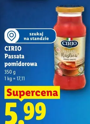 Passata pomidorowa CIRIO promocja w Lidl