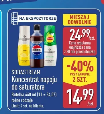 Koncentrat napoju do saturatora Sodastream promocja w Aldi