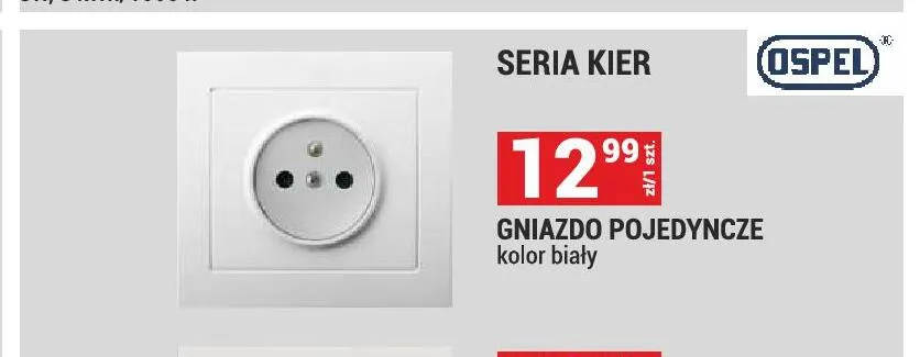 Gniazdo pojedyncze seria Kier Ospel promocja w Merkury Market