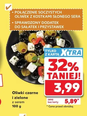 Oliwki czarne i zielone z serem promocja w Kaufland