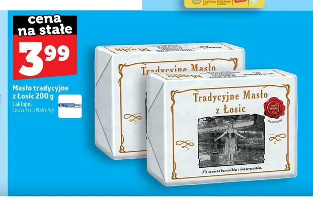 Masło tradycyjne z Łosic Laktopol promocja w TOPAZ