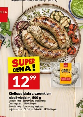 Kiełbasa biała z czosnkiem niedźwiedzim Białecki Wędzarnia promocja w Twój Market