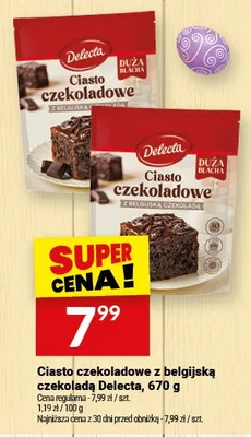 Ciasto czekoladowe z belgijską czekoladą Delecta promocja w Twój Market