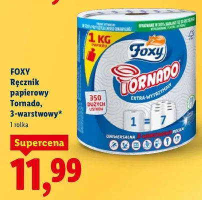 Ręcznik papierowy Tornado 3-warstwowy promocja w Lidl
