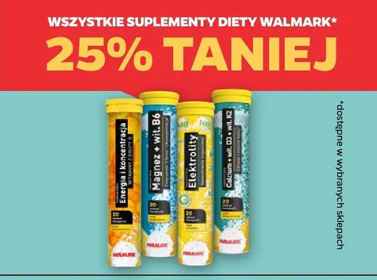 Wszystkie suplementy diety drugi, tańszy produkt 25% taniej promocja w Netto