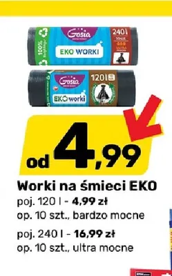 Worki na śmieci Eko 120 l Gosia promocja w Bricomarche