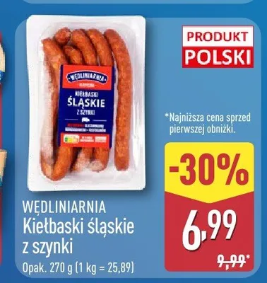 Kiełbaski śląskie z szynki Wędliniarnia promocja w Aldi