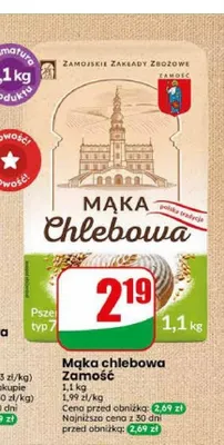 Mąka chlebowa pszenna typ 750 Zamość promocja w Dino