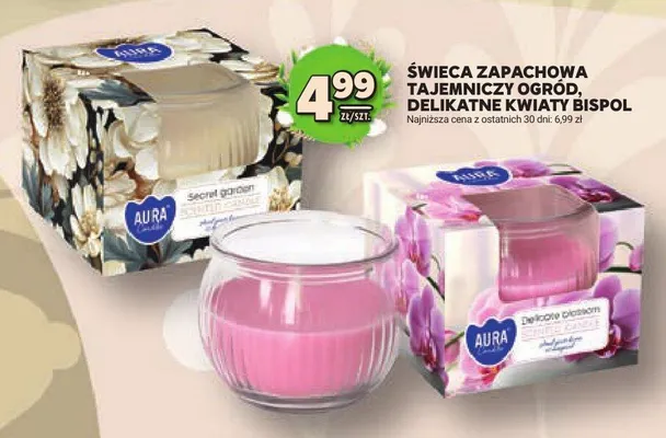 Świeca zapachowa Tajemniczy Ogród, Delikatne Kwiaty Bispol promocja w Stokrotka