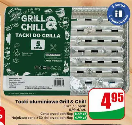 Tacki aluminiowe Grill & Chill 5-pak promocja w Dino