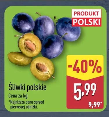 Śliwki polskie promocja w Aldi