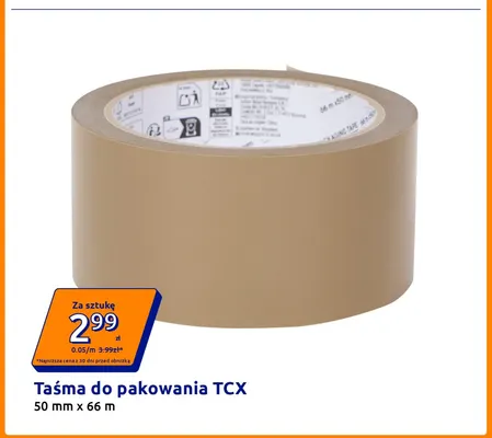 Taśma do pakowania TCX 50mmx66 m promocja w Action