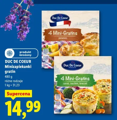 Minizapiekanki gratin różne rodzaje promocja w Lidl