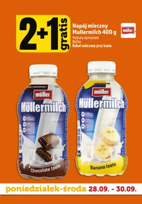 Napój mleczny Müllermilch o smaku czekoladowym Müller promocja w TOPAZ