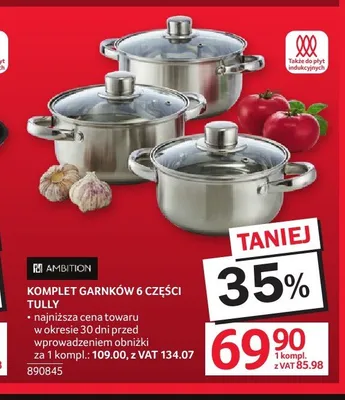 Komplet garnków 6 części Tully Ambition promocja w Selgros