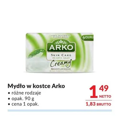 Mydło w kostce Arko Creamy promocja w Makro