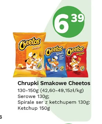 Chrupki smakowe Cheetos spirale ser z ketchupem promocja w Limonka