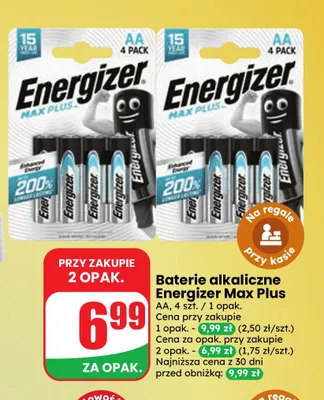 Baterie alkaliczne Energizer Max Plus Aa 4-pak promocja w Dino
