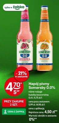Napój piwny bezalkoholowy Somersby Mandarin promocja w Żabka