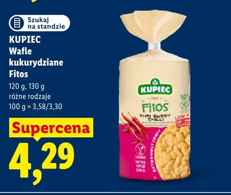 Wafle kukurydziane Kupiec Fitos promocja w Lidl