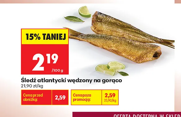 Śledź atlantycki wędzony na gorąco promocja w Biedronka